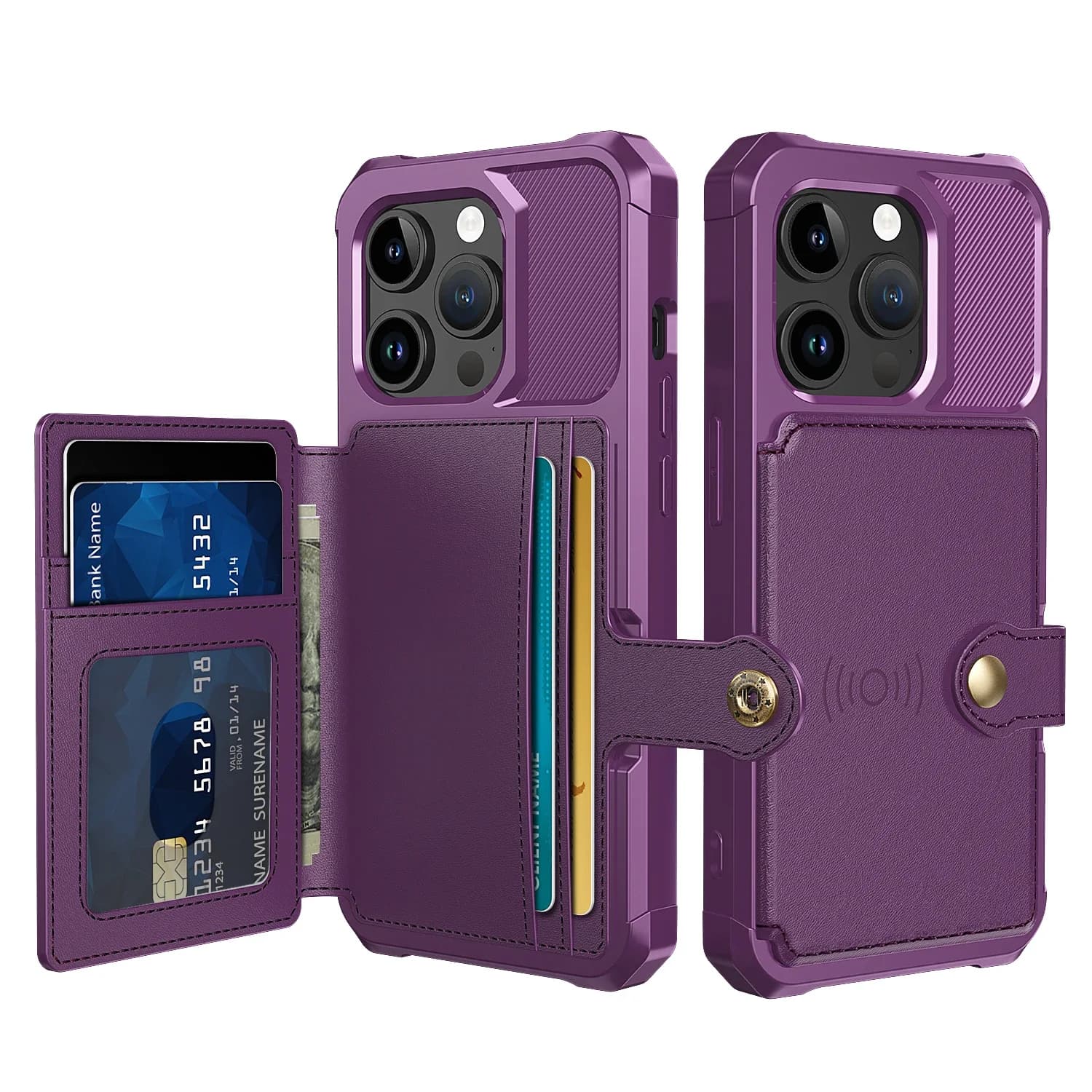 Custodia in pelle a portafoglio Solt per carte magnetiche per iPhone 15 Plus 16 17 Pro Max Air 14 13 12 11 Custodia tascabile con supporto antigoccia