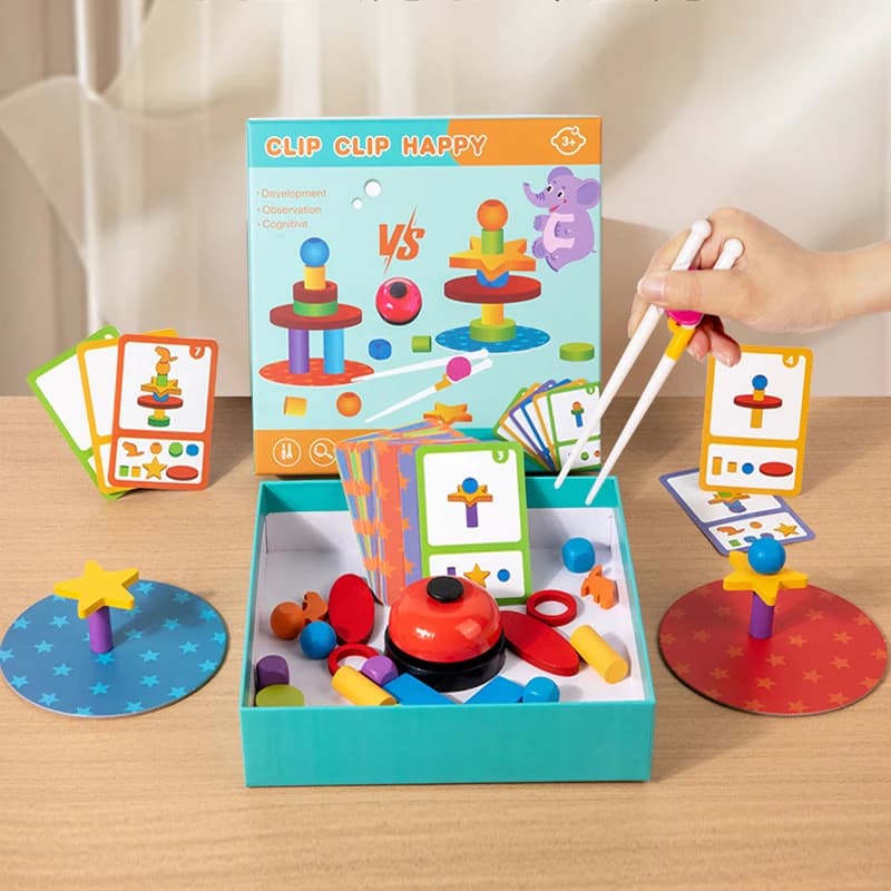Blocchi impilabili in legno Ordinamento di forme Giocattolo impilabile Gioco Montessori Gioco da tavolo in legno Bacchette Equilibrio Sfida Giocattolo educativo