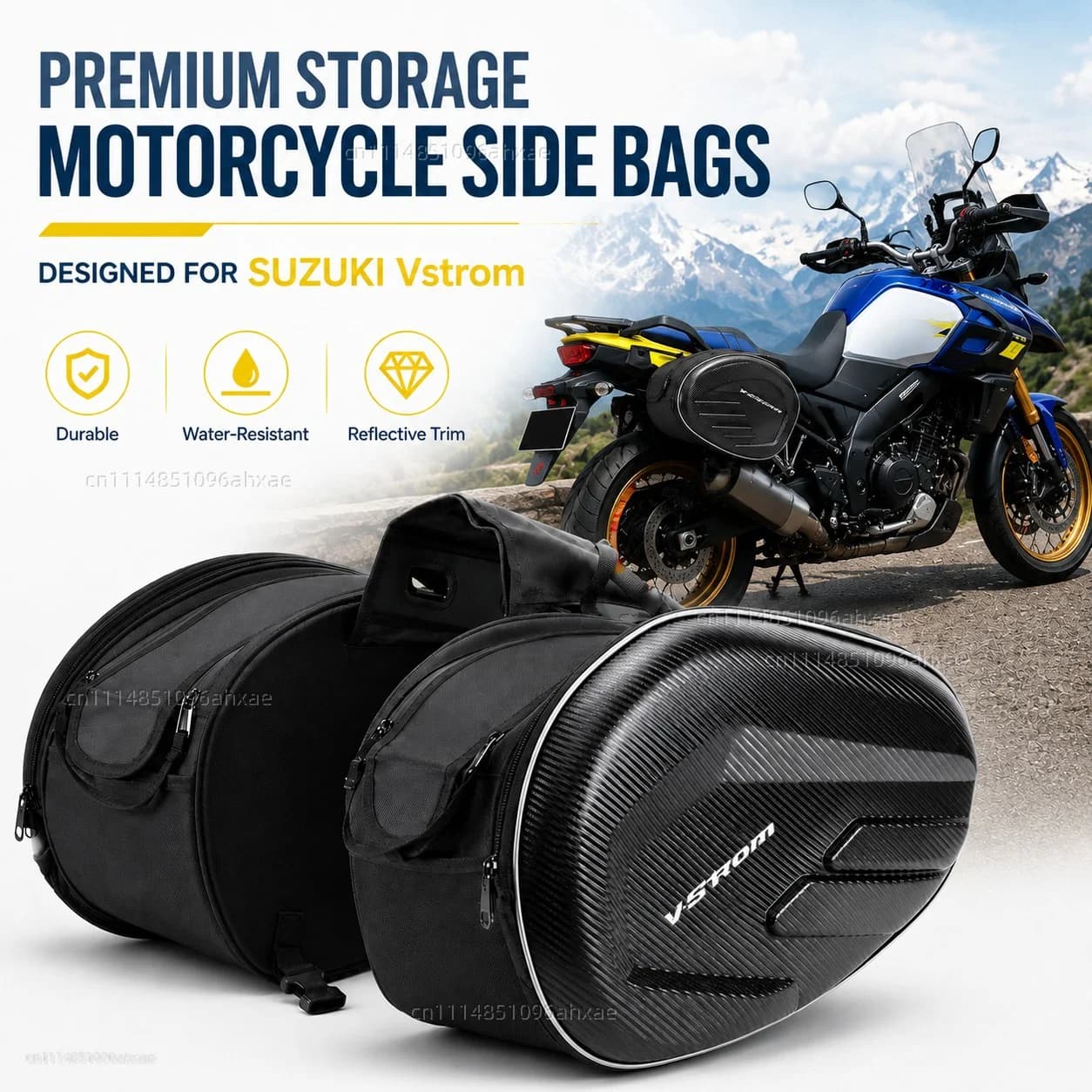 For SUZUKI Vstrom DL 250 650 1000 V-Strom 650XT 1000XT Vstrom650 Vstrom1000 2PCS Motorcycle Pannier Bags Luggage Saddle Bags