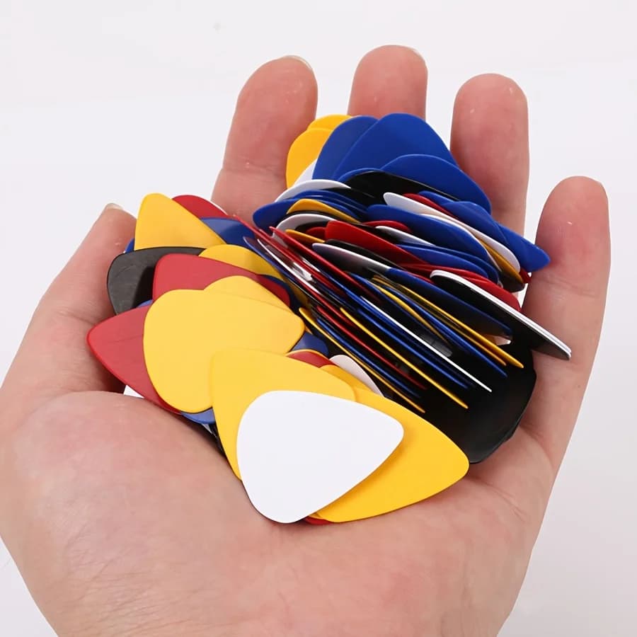 10 pz 0.46mm Plettri per Chitarra di Colore Solido Colorato Elettrico Liscio Palette per Chitarra Vestito per Ukulele Basso Musica Acustica ZSY