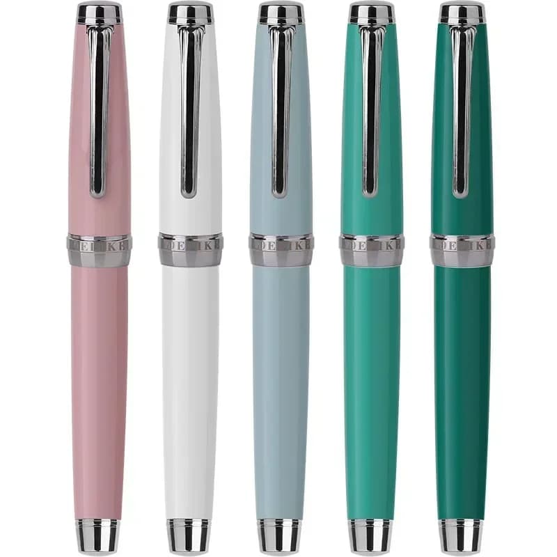 Majohn New Moon 3 Penne in Metallo con Portapenne, Vernice Colorata, Punta Extra Fine, per Studenti e Adulti, Pratica di Scrittura, Confezione Regalo, Penna a Inchiostro