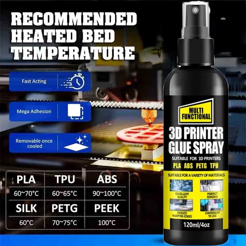 Strong adhesive for 3D printer 120/240ml | Strong glue that reduces the deformation of PLA, ABS, PETG, TPU threads on various printing plates