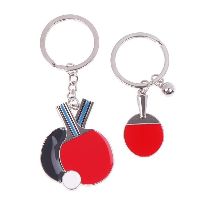 Portachiavi con ciondolo pagaia da ping pong per uomo donna zaino ornamento per auto carino mini racchetta da ping pong portachiavi sportivo