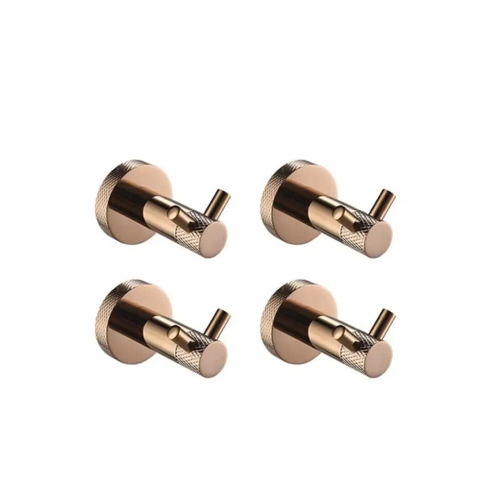 Set di Accessori da Bagno a Parete in Oro Rosa: Porta Carta Igienica, Porta Asciugamani, Asta Porta Asciugamani, Doppio Gancio per Accappatoio, 4 Pezzi, Personalizzabile