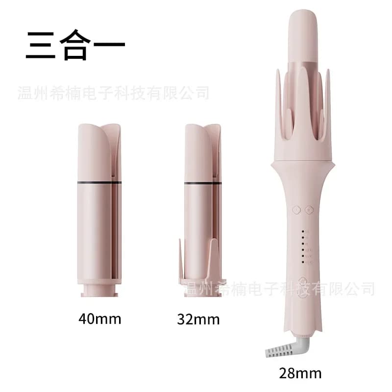 Bestseller automatic curling iron with interchangeable head for big waves, smooth hair, corn roll effect and voluminous.