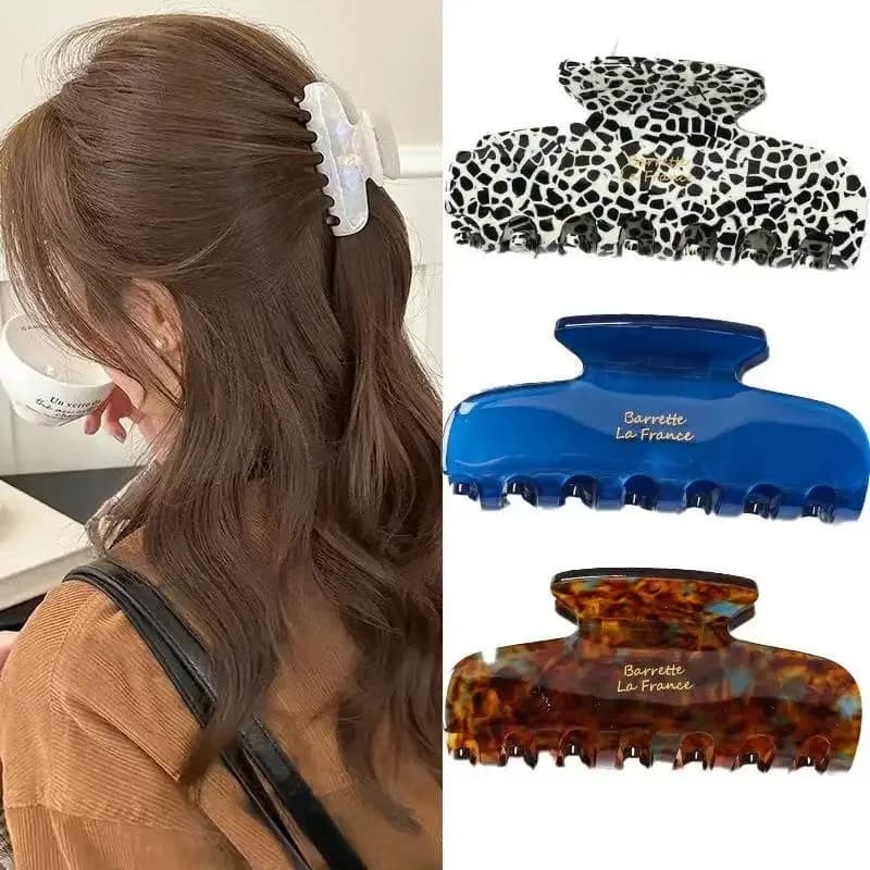Hanban France acetic acid hairpin women's 2025 new high-end spring temperament disc hair catch clip shark clip hair accessories
