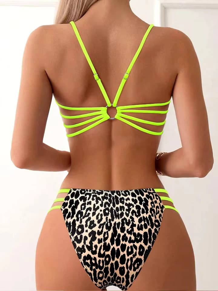 Vzvn 2026 New Bathing Suits Sleeveless for Woman High Leg Female Beachwear Sexy Fashion Leopard Women Swimsuit Two Piece Suits