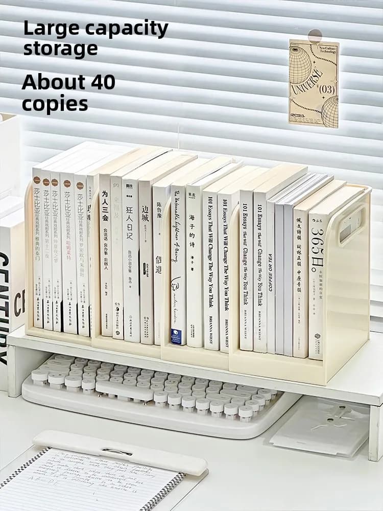 Organizer da Scrivania Espandibile, Portadocumenti per Ufficio, Scaffale a Griglia, Soluzione di Archiviazione per Studio, in Plastica Trasparente