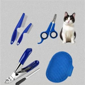 6 pezzi kit per toelettatura animali domestici per gatti e cani spazzola da bagno tagliaunghie pettine da deshedding set di strumenti per la pulizia per uso domestico cura dei capelli