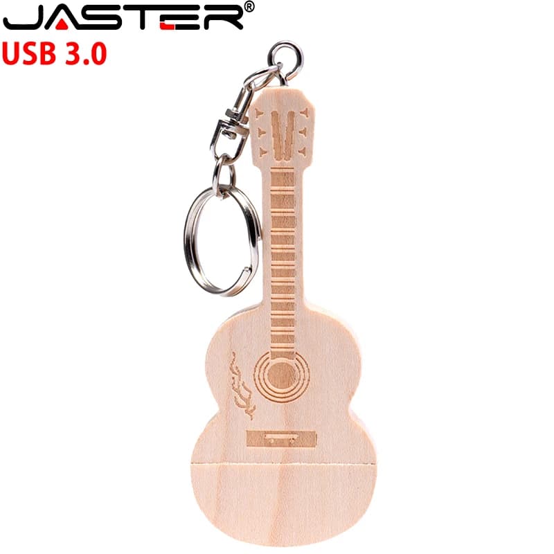 USB3.0 Chitarra in legno USB 3.0 Chiavetta USB Memory Stick Pen Drive Dispositivo di archiviazione Chiavetta USB 128 GB 64 GB 32 GB Regali creativi Disco U