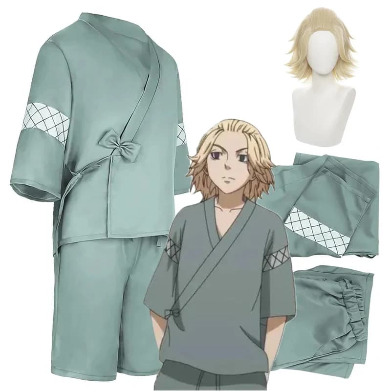 Anime Tokyo Revengers Manjiro Sano Parrucca Cosplay Mikey Kimono giapponese Cardigan Yukata Accappatoio Costumi di Halloween per uomo Donna
