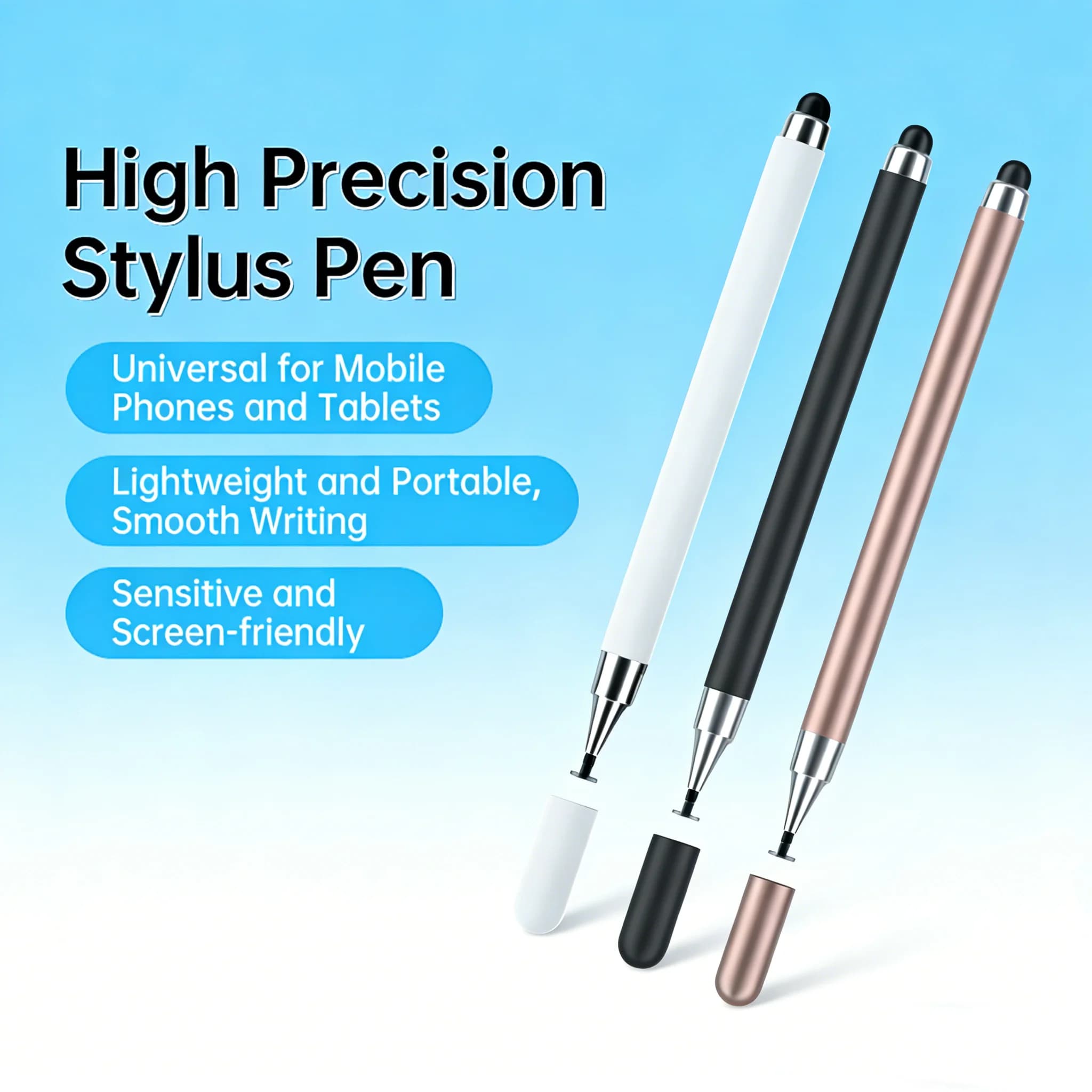 Penna stilo 2 in 1 per touch screen, alta precisione e sensibilità, penna stilo universale per tablet iPhone/iPad/Android