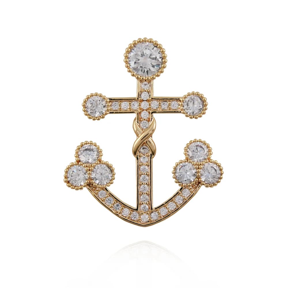 Spilla da Colletto a Forma di Ancora con Diamanti per Uomo, Decorazione per Camicia da Cerimonia, Accessorio per Completo da Lavoro, Spilla Ancora per Elite Business