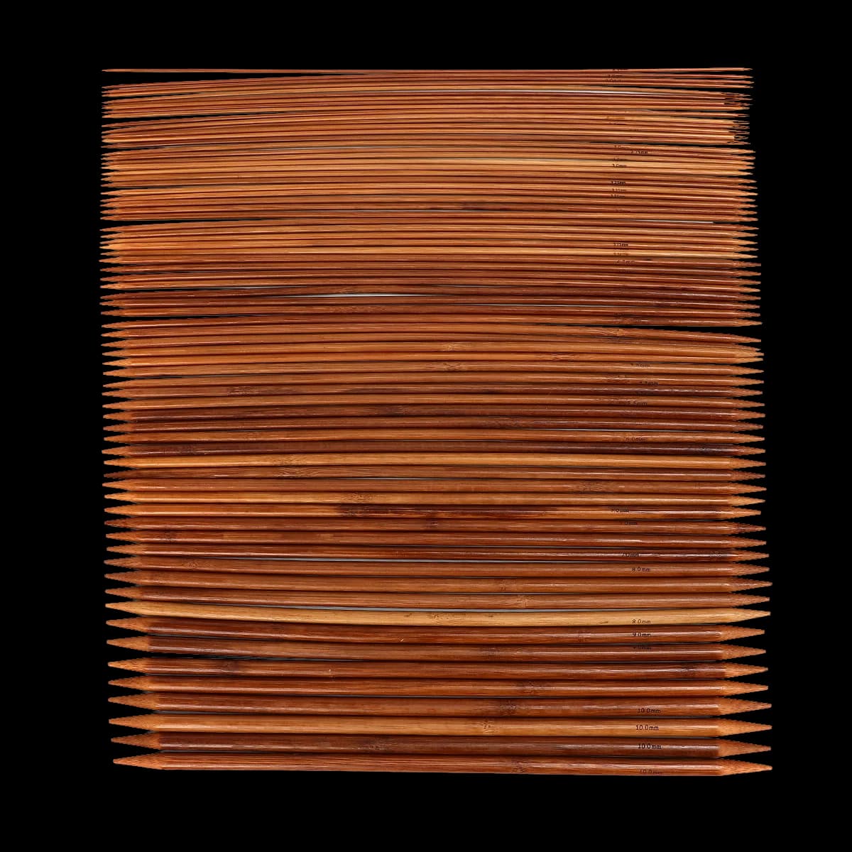 75 pezzi 20 cm aghi per maglieria in bambù carbonizzato a doppia punta filo per maglieria tessuto artigianale mix 15 dimensioni 2.0-10mm set di ferri per uncinetto