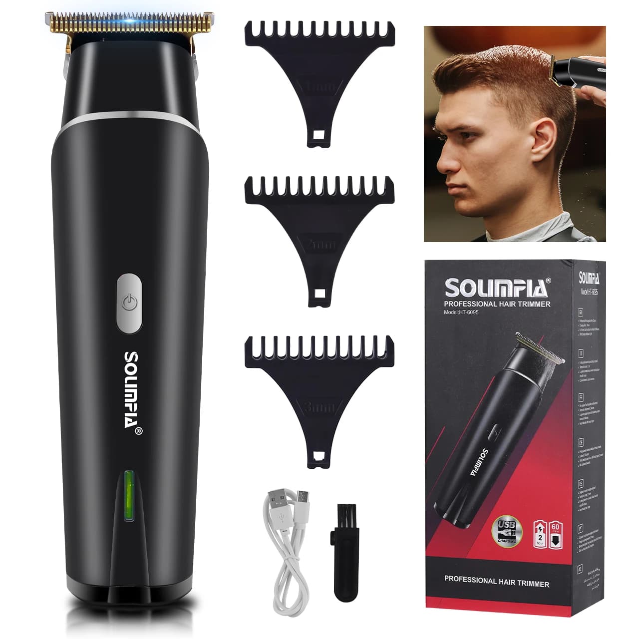 Professional Solimpia Electric Haircuts With Salon Level Home Cutters For Rechargeable Precision Shaving via USB