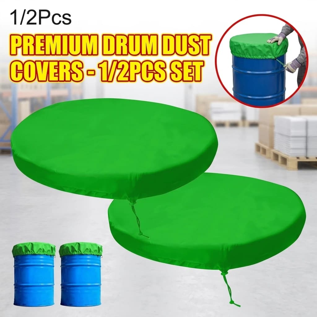 Gallon Drum Cover with Stretchable Adjustable Drawstring Fit Most Water Barrel and Trash Can Waterproof Rain Barrel Cover