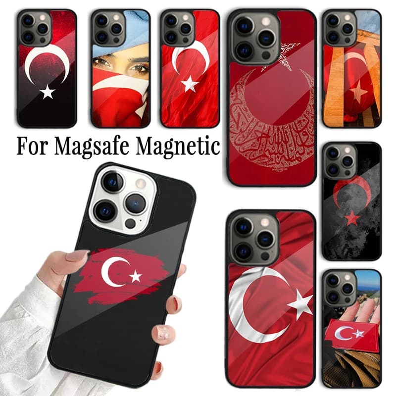 Cover per telefono con bandiera della Repubblica Turca Ankara per iPhone 17 AIR 16 15 14 13 12 11 Pro Max Plus, custodia magnetica wireless Magsafe