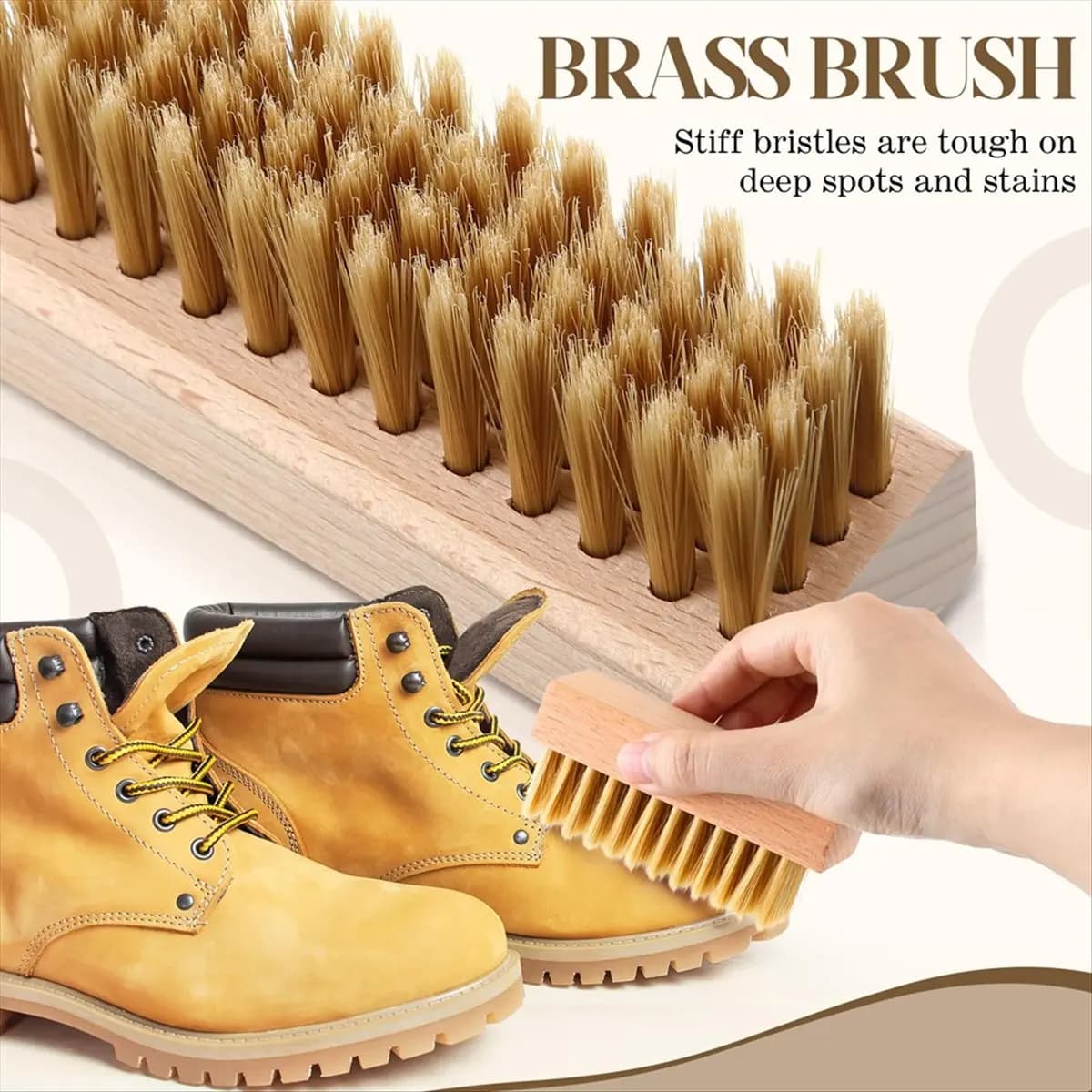 Kit di Pulizia REST in 5 Pezzi per Pelle Scamosciata e Nubuck con Spazzole in Ottone e Nylon, 2 Gomme per Scamosciato, Asciugamano in Microfibra per Scarpe, Stivali, Borse
