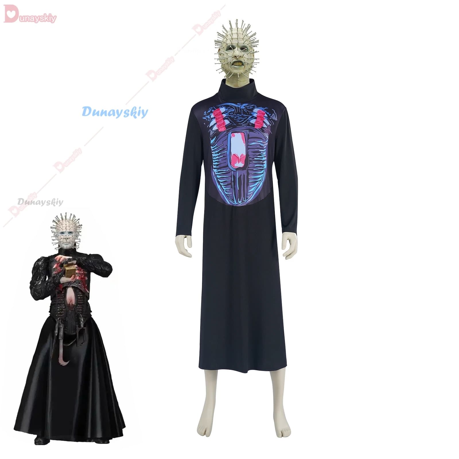CosplayHellraiser Pinhead Maschera horror Festa Carnevale Mascara Testa Chiodo Costume cosplay Uomini Film Spaventoso Maschera Cosplay Halloween
