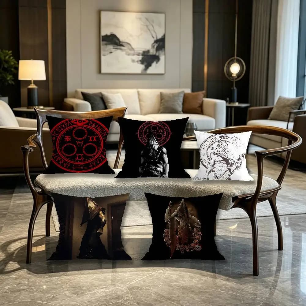 S-Silent Hill 2 P-Pyramid Head Pillow Case Living Room Sofa Cushion Cover Suitable For Home Bedroom Room Decoration