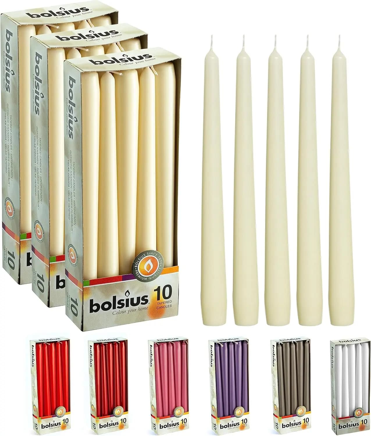 Candele Affusolate Avorio Senza Profumo da 10 Pollici - Candele in Cera Senza Gocciolamento, Confezione da 30 per Decorazioni Casa, Matrimoni, Feste