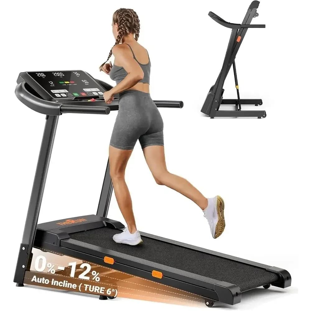 Adjustable Incline Treadmill for Running and Walking, 300 lbs Capacity, Wide Belt, 3.0HP, 18 LED Screen, Dual Shock Absorption