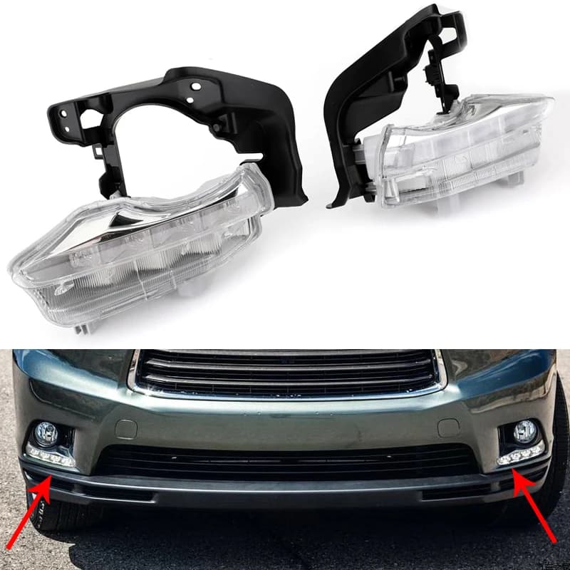 Per Toyota Highlander 2014 2015 2016 Auto Nebbia di DRL LED Luci Del Faro di Guida Lampade Paraurti Anteriore Della Lampada Della Nebbia 814300E020