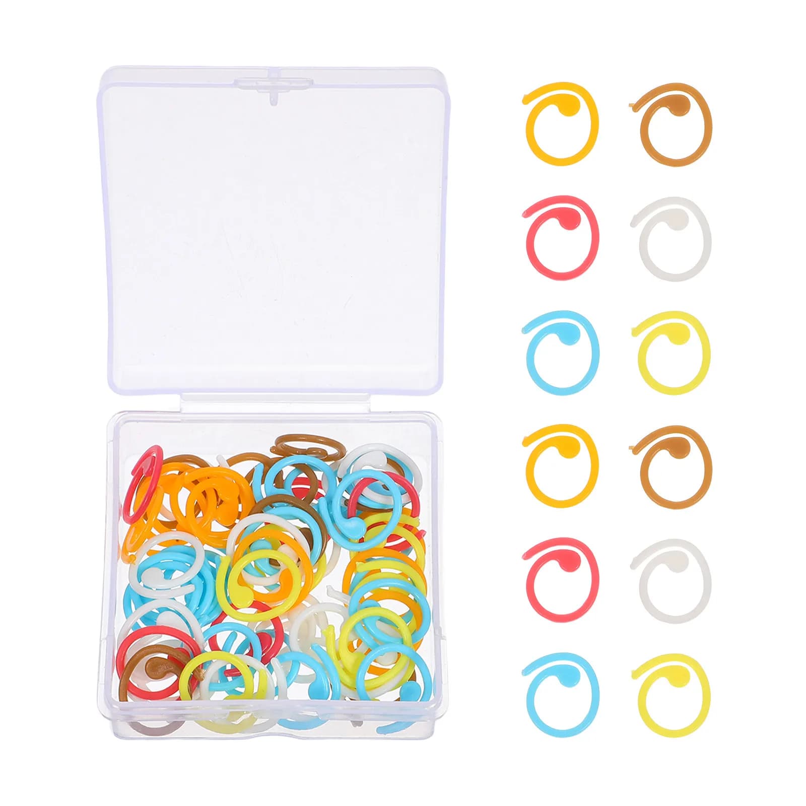 60 Pezzi Segnapunti a Spirale, Clip per Uncinetto, Accessori in Plastica per Lavori a Maglia, per Maglioni, Sciarpe, Progetti Fai-da-Te, Adatti ai Principianti, Colorati
