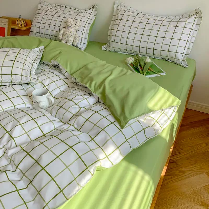 Ins Set duvet in simple style with pillowcase flat without duvet grey Bed linen for boys and girls single bed linen double