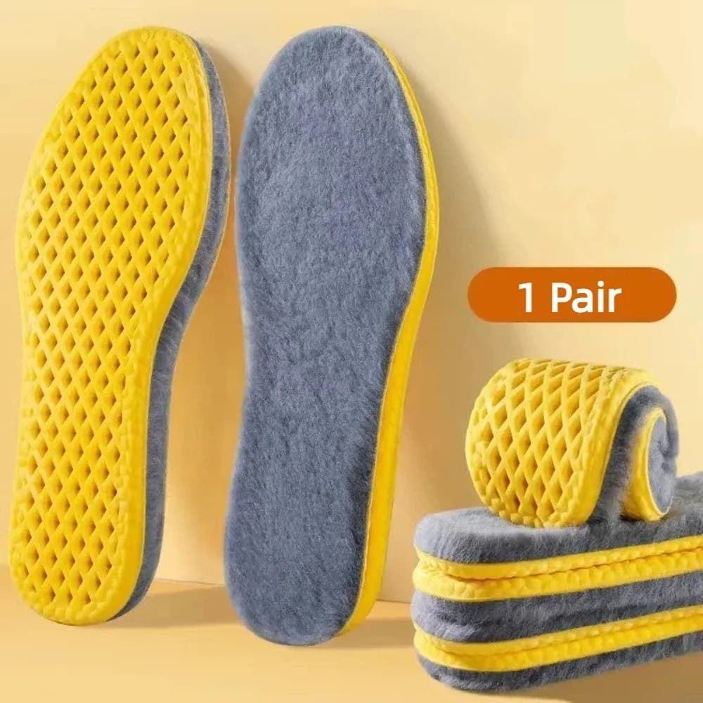 Soft Thicken Cashmere Snow Boots Insoles Self Heated Ultra Soft Thermal Shoe Pads Warm Sweat Absorbing Sports Inserts Men