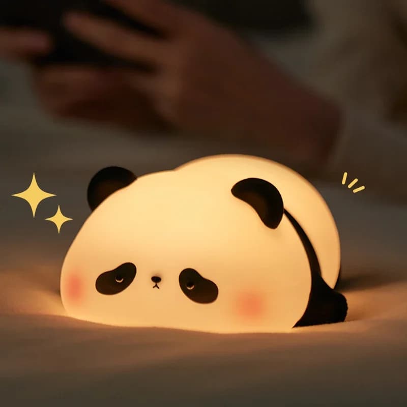 Panda LED Night Light Sensore tattile Cartoon Luci notturne per bambini Silicone Vacanza per bambini Regalo di Natale Lampada da comodino Arredamento camera da letto