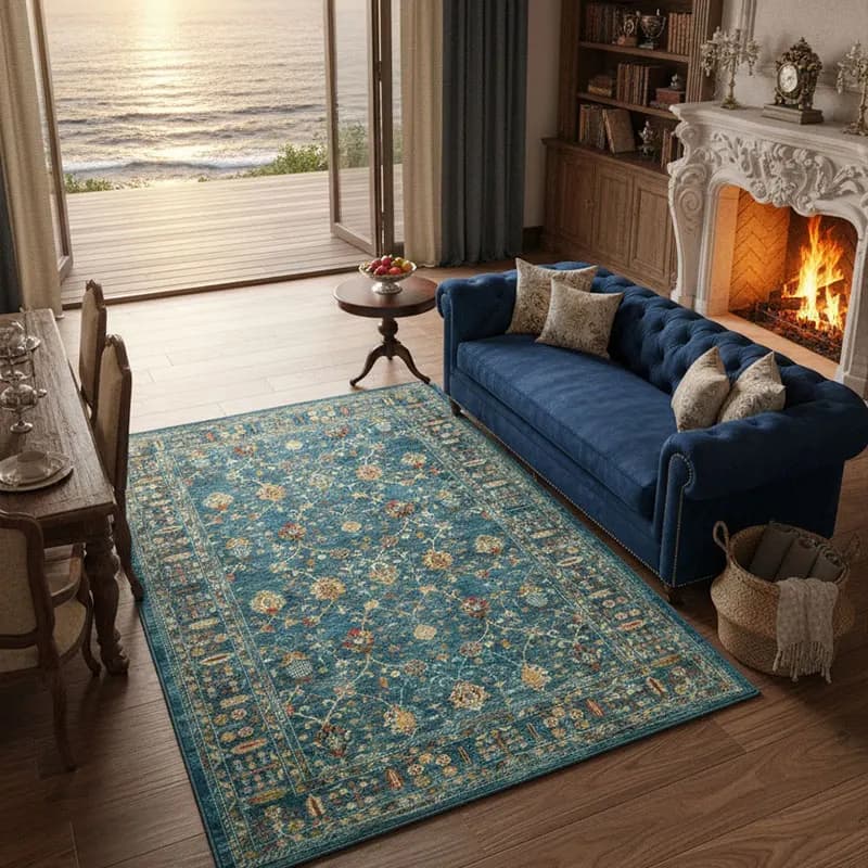 Luxury Large Area Carpet for Living Room Retro Big Size Sofa Area Rugs Bedroom Cloakroom Mats Washable