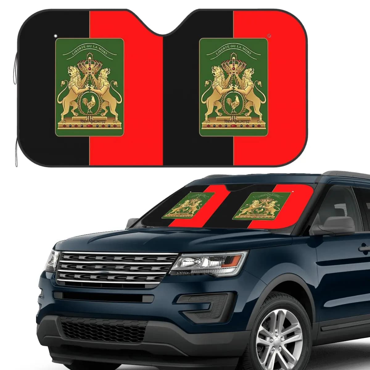 Bandiera dell'Indipendenza haitiana Parasole Parabrezza Parabrezza anteriore per auto Finestra Visiera parasole Accessori Coperture