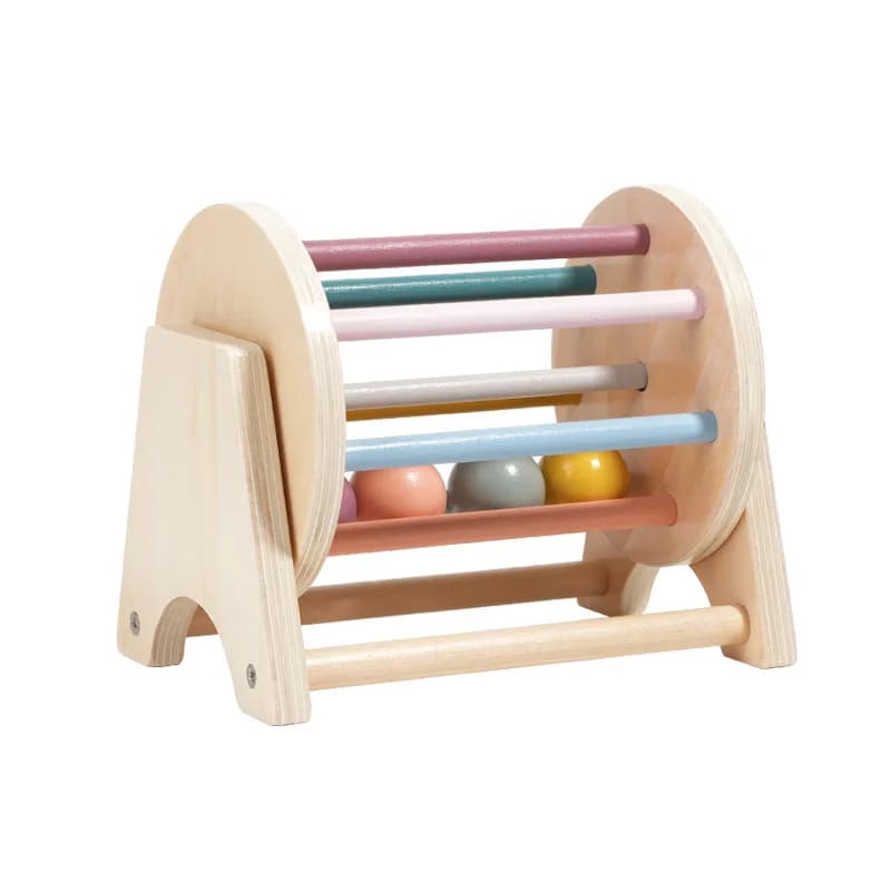Giocattoli Montessori in Legno, Tamburo Interattivo con Monete e Palline, Ausilio Didattico, Regalo Educativo per Riconoscimento Colori e Forme, Gioco Sensoriale