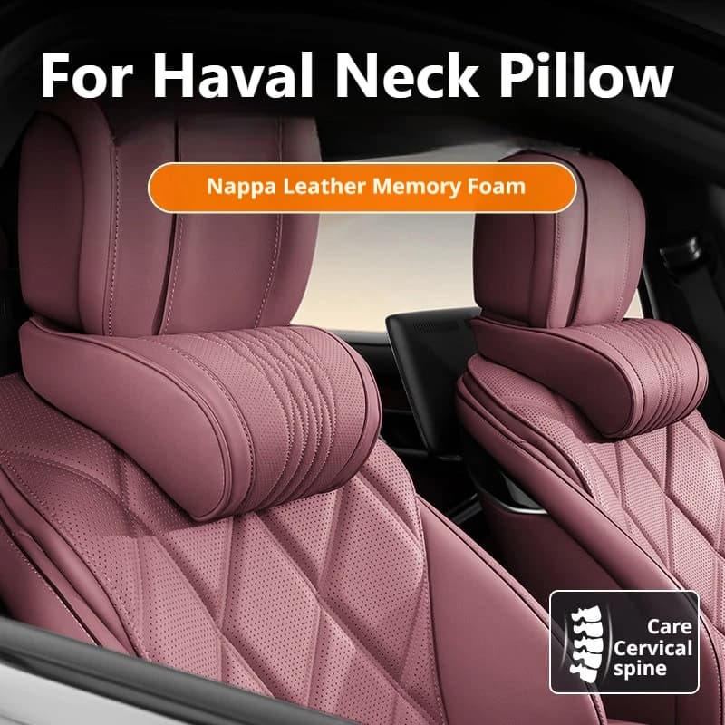 Luxury Memory Foam Nappa Leather Car Lumbar Support For Haval H6 H6 GT Jolion Jolion Pro H5 H9 Dargo M6 H3 Car Waist Pillow