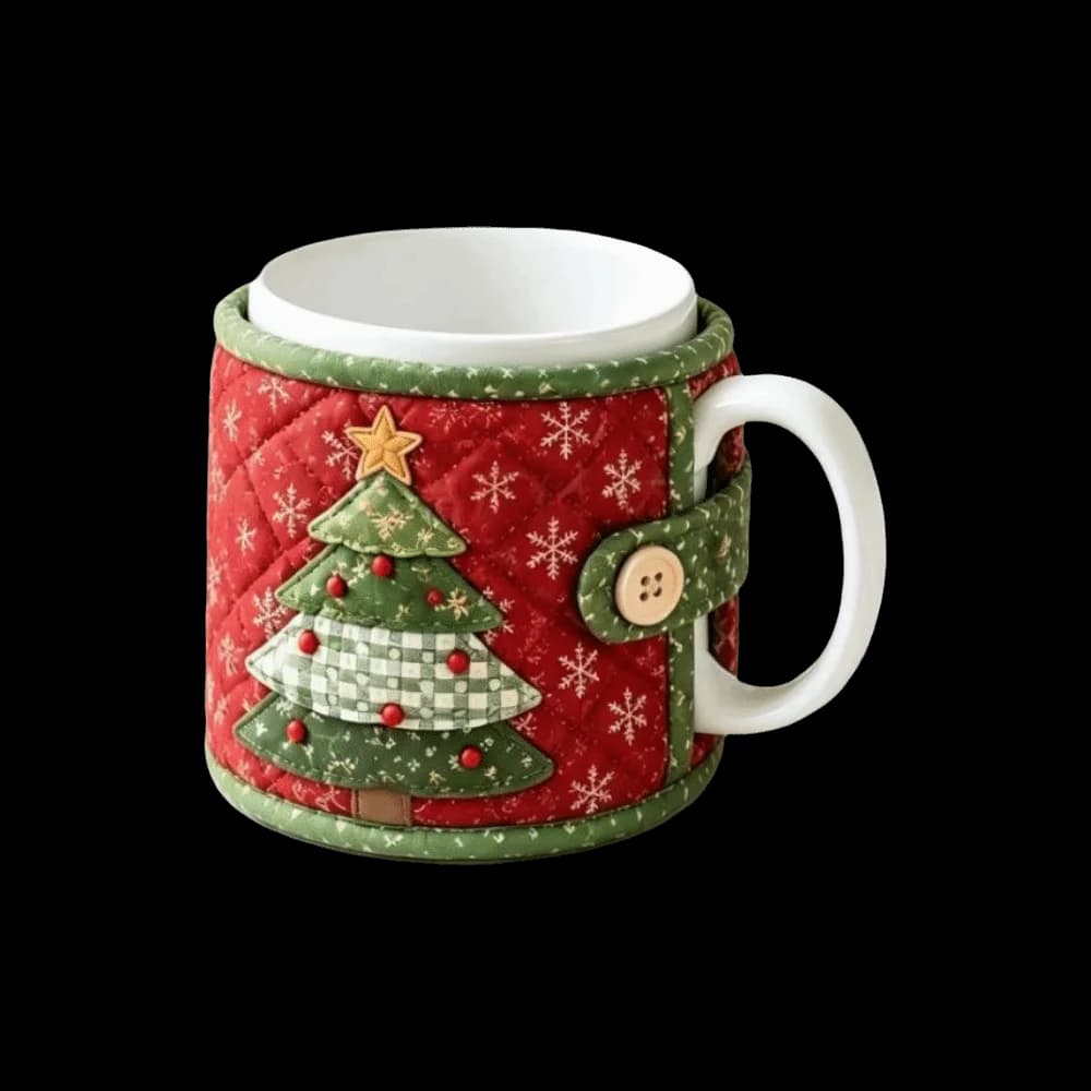 Santa Claus Christmas Tea Cup Holder Snowman Heat-proof Christmas Ornaments Deer Bird Mug Protective Cover Christmas Gift