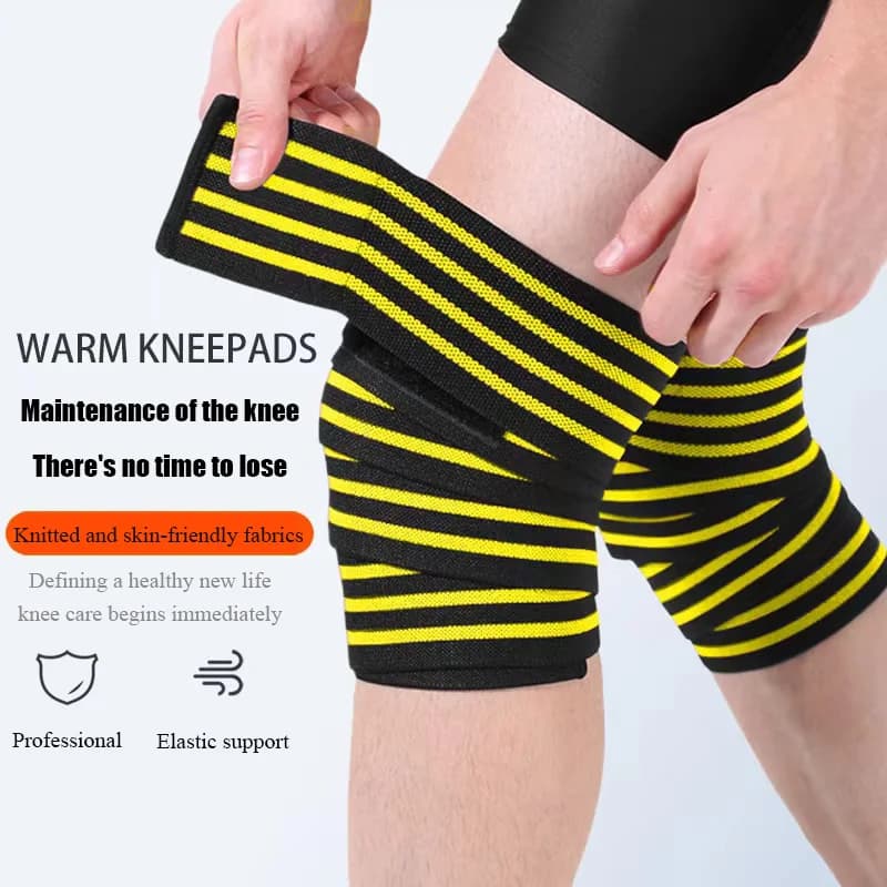 Ginocchiere sportive da uomo, bende elastiche per squat profondi, sollevamento della forza, leggings avvolti, protezione per le ginocchia, 1 pz