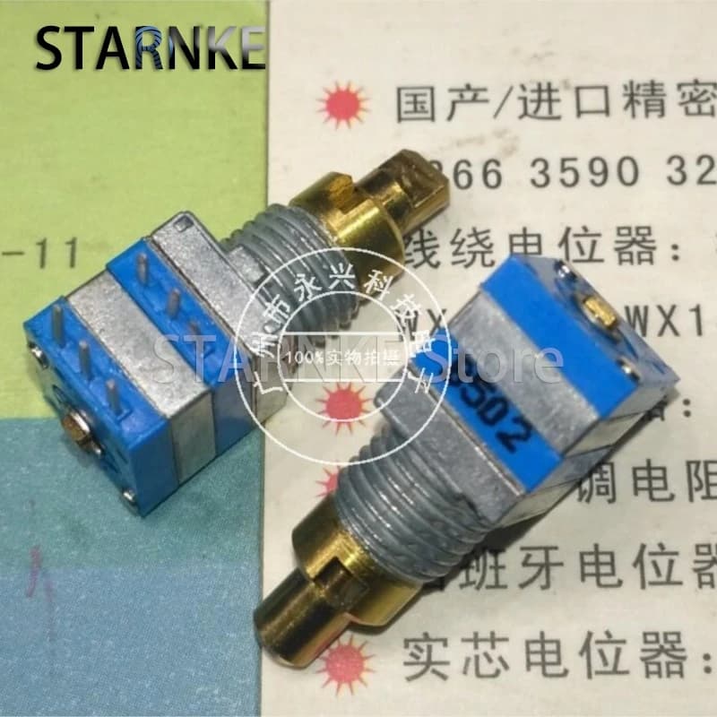 2 Pezzi Potenziometro Composito RK08 Tipo Doppio 6 Pin B5K B502 di Piccole Dimensioni per Walkie-talkie, Lunghezza Albero 12MM