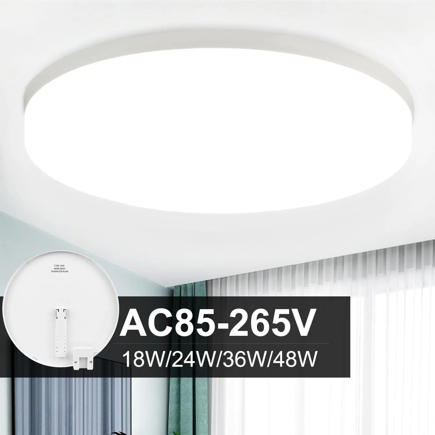 Plafoniera a LED rotonda Pannello moderno Plafoniere a risparmio energetico 18/24/36/48W Lampada da interno ultrasottile per cucina camera da letto