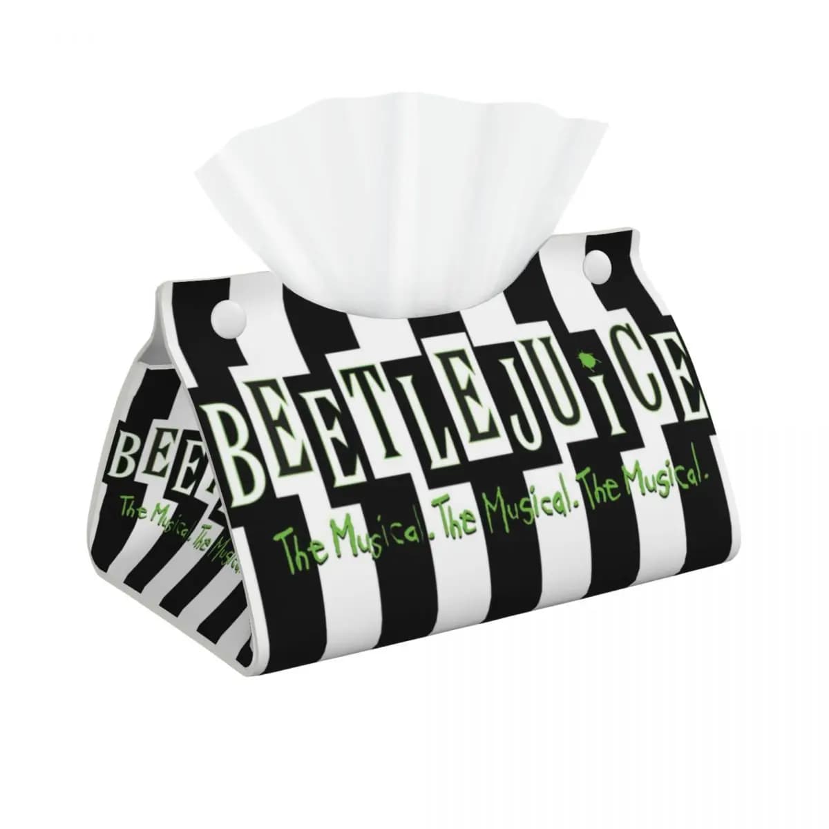 Beetlejuices Custom Support for Rectangular Film Music Handkerchief Box Horror Tim Burton Cover for Car PU Leather Handkerchief Box