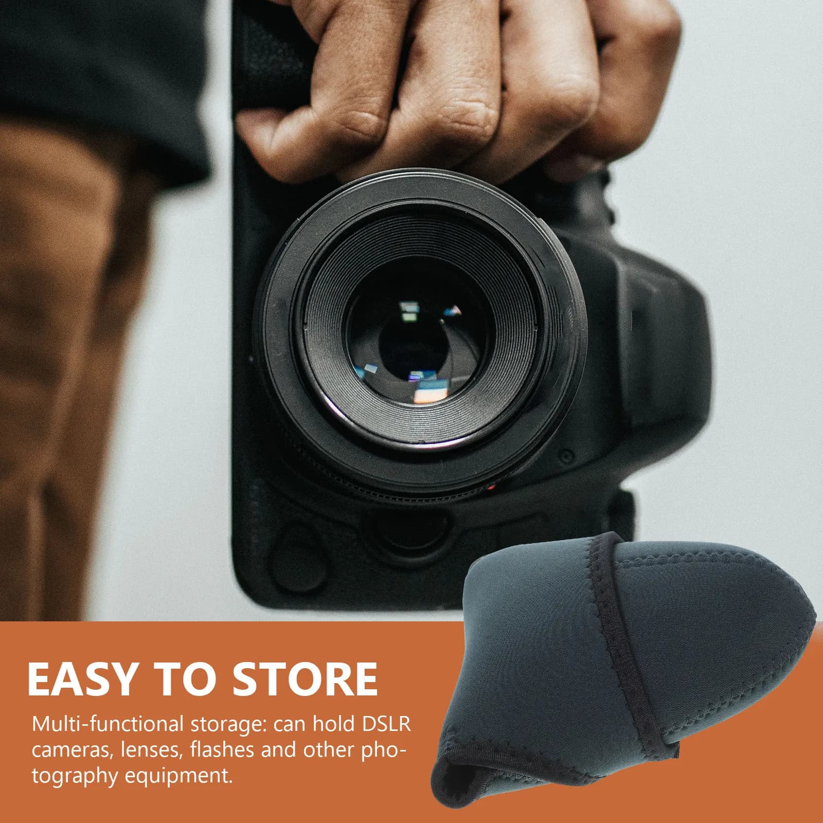 Camera Inner Case Soft Multi-Layer Compartments Portable Dslr Lens Protection Padded Neoprene Camera Insert Bag for Backpack