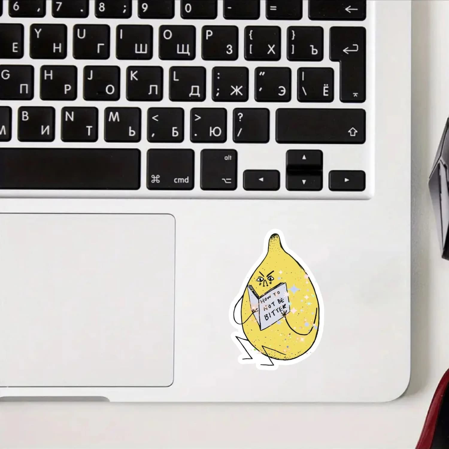 4Pcs Angry Lemon Holographic Sticker Set, Waterproof Vinyl Decal for Laptop, Water Bottle, Phone Case