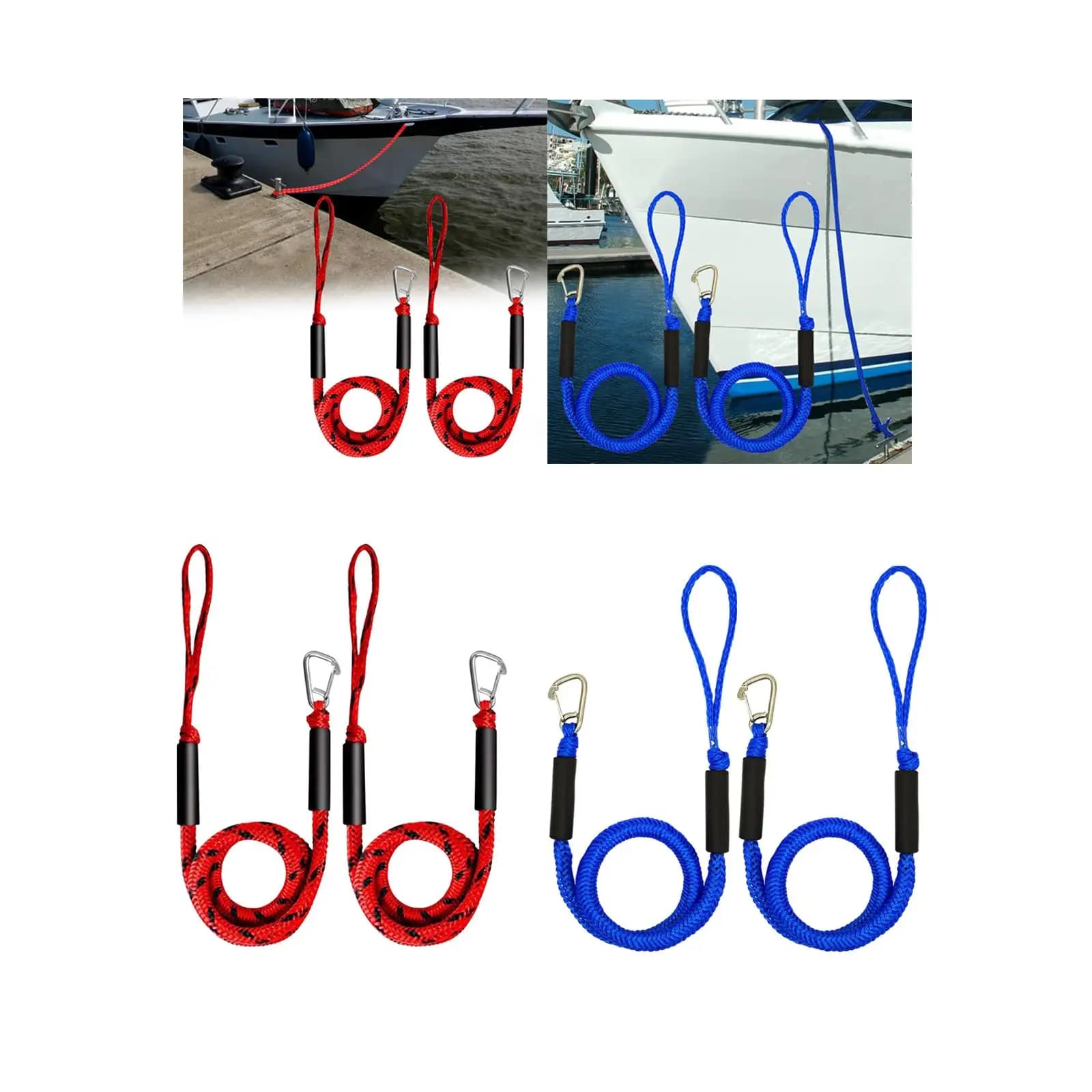 Boat Rope Bungee Dock Line with Foam Float Durable Nylon Cord Tie Down for Marine Docking Needs