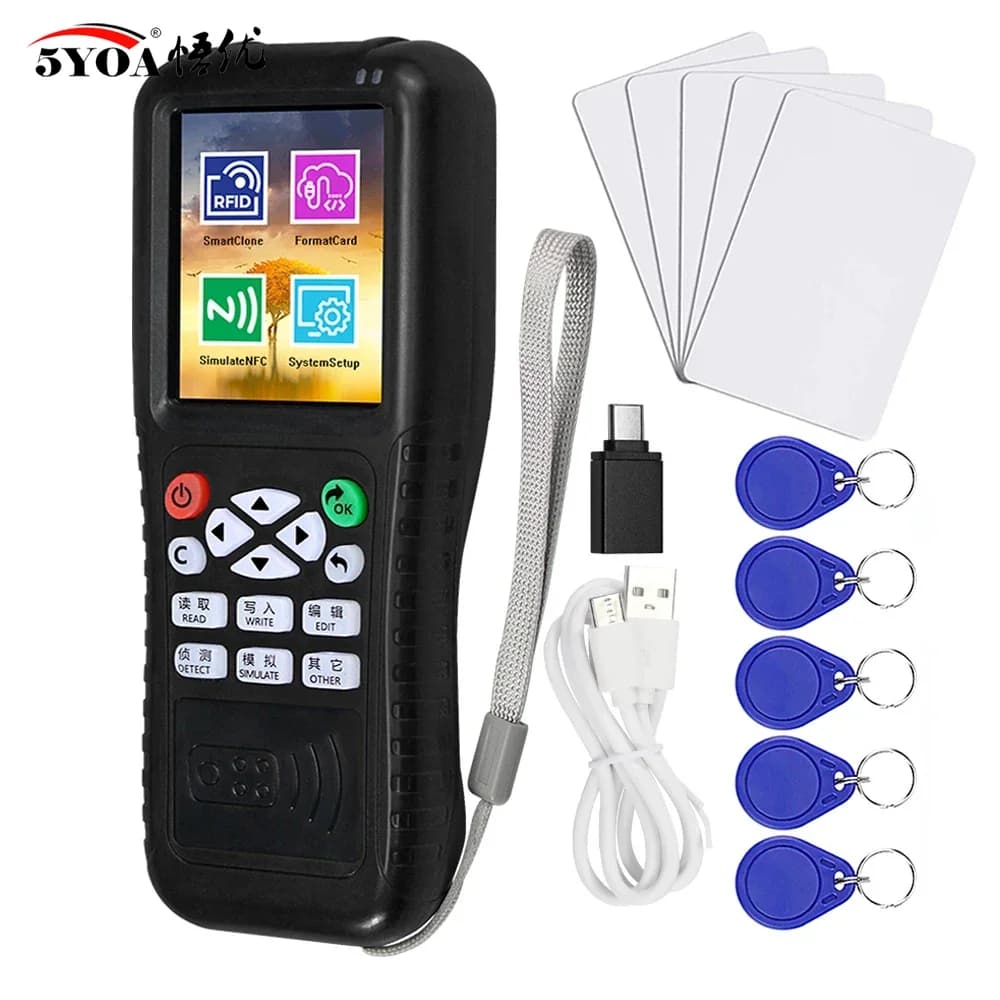 5YOA Lettore RFID Scrittore Programmatore di carte chiave Decodificatore Duplicatore Copiatrice NFC Software gratuito Decodifica APP mobile