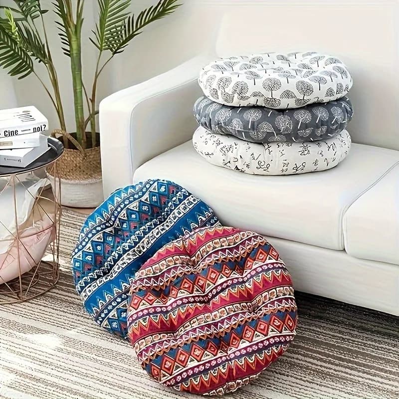 Fashionable Circular Seat Cushion Ethnic Fabric Yoga Mat Thick And Comfortable Seat Dining Chair Cushion Tatami Stool Cushion