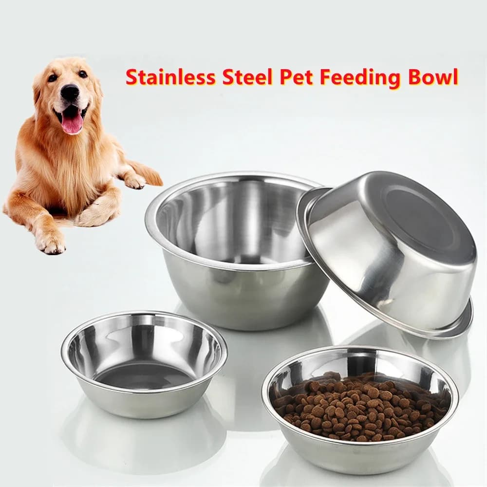 Ciotola per cani 14-18cm ciotola per alimenti per animali domestici in acciaio inossidabile ciotola per alimenti per cani e gatti ciotola per alimenti in metallo scodella per minestra durevole