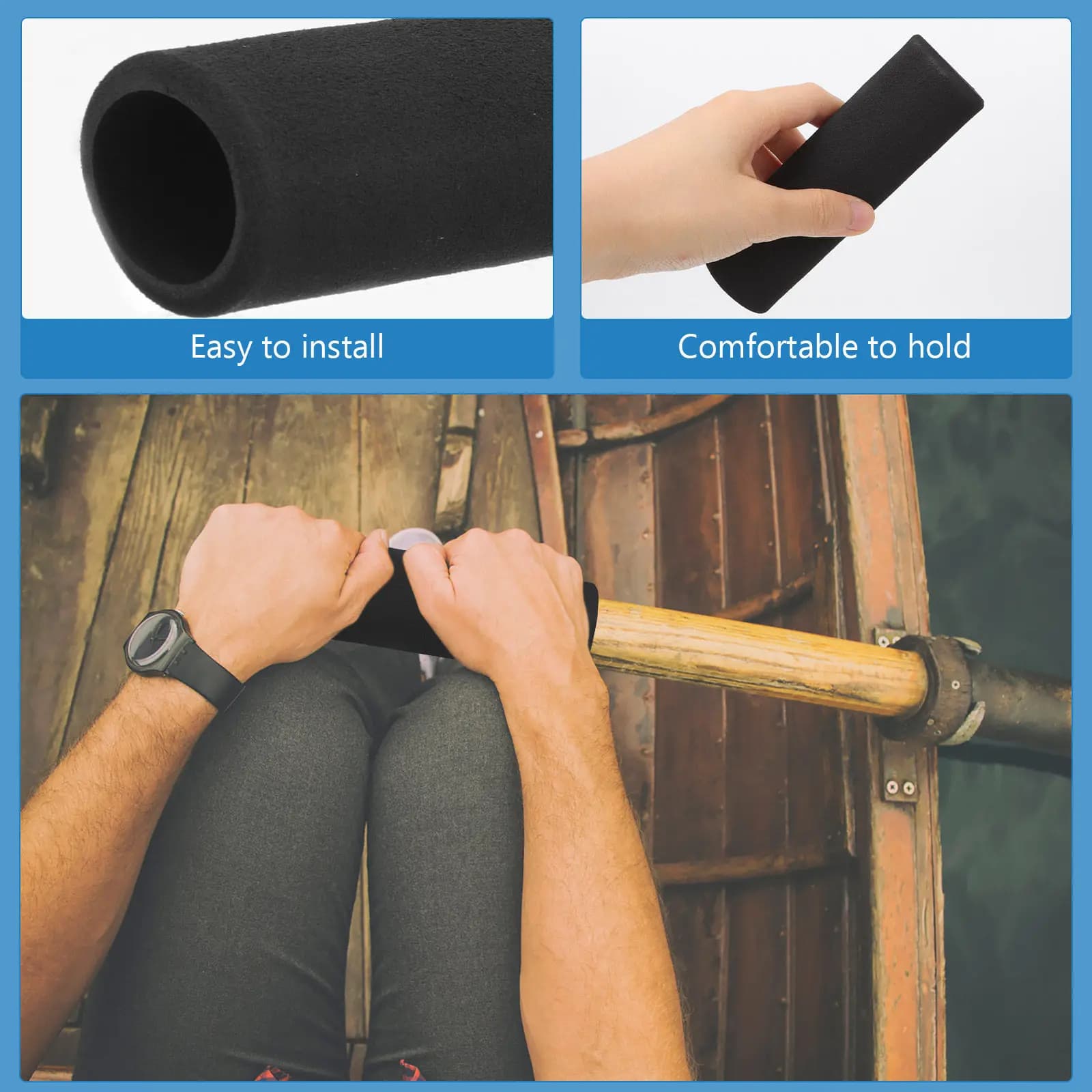 2 Pcs Kayak Accessories Oars Grips Sponge Paddle Boat Handle for Paddles Kayaks