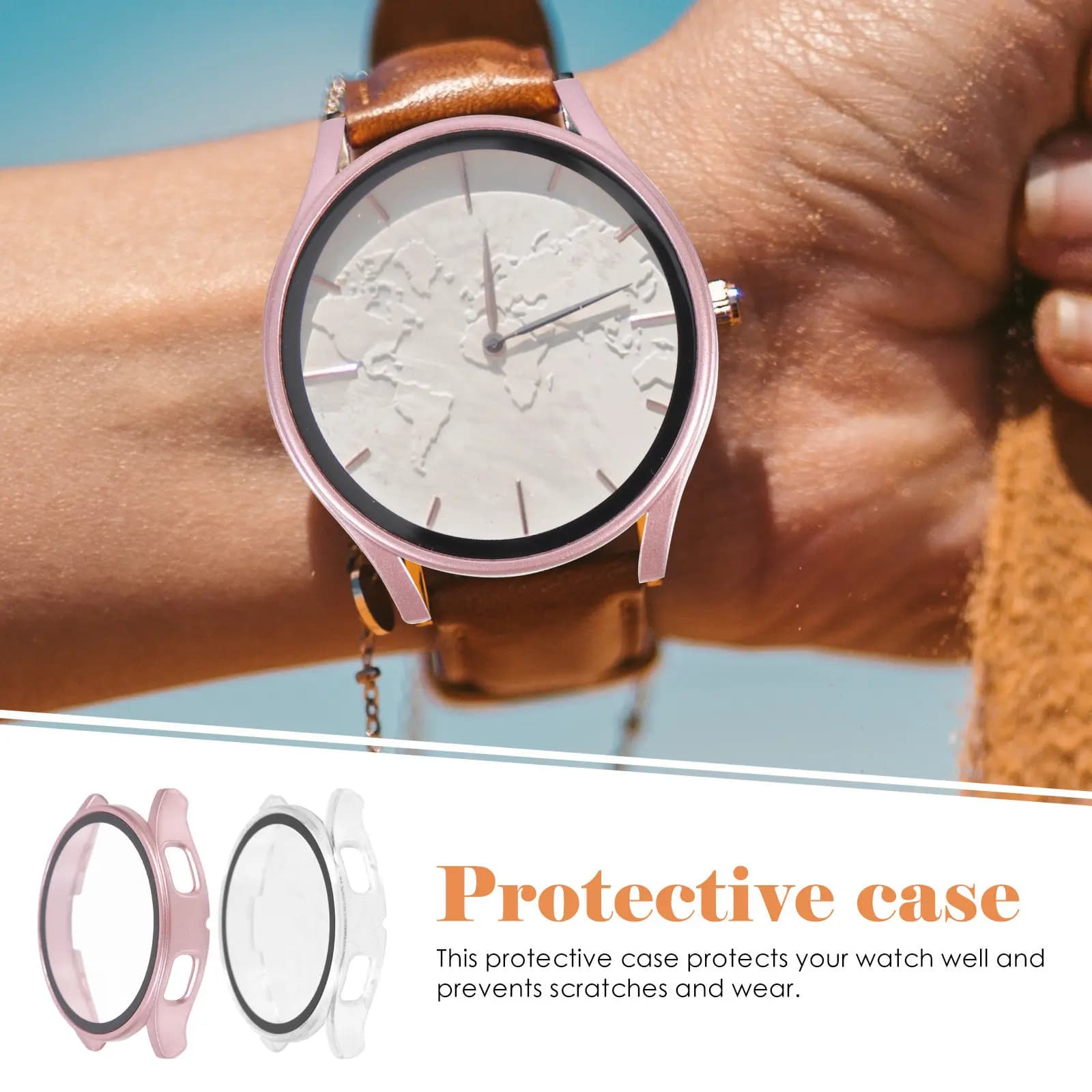 2 pezzi di delicata custodia per orologi per smartwatch, protezione completa dei bordi, antigraffio, robusta, resistente all'usura, custodia protettiva per uso quotidiano