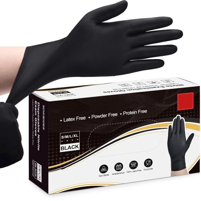 20/50/100PCS Guanti monouso in nitrile nero Guanti domestici in lattice senza polvere di grado industriale per la pulizia della cucina Tatoo Auto