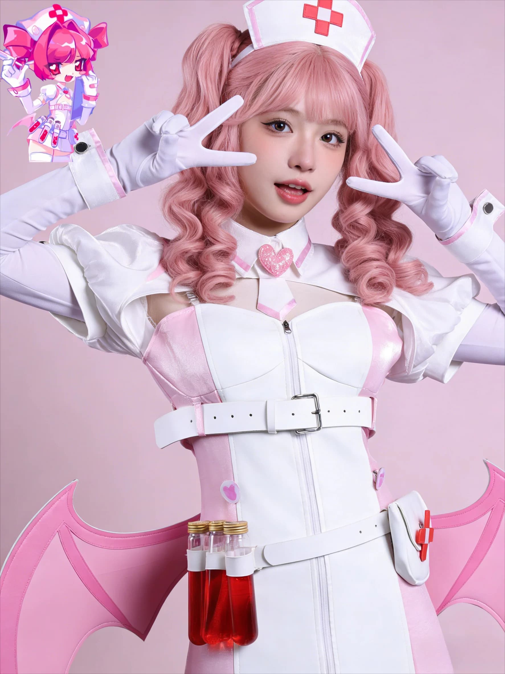 Gioco Anime Nocturne Bloodheir Buro Costume Cosplay Gioco di ruolo Simpatico vestito rosa con ali Donna Cos Convenzione Festa di Halloween